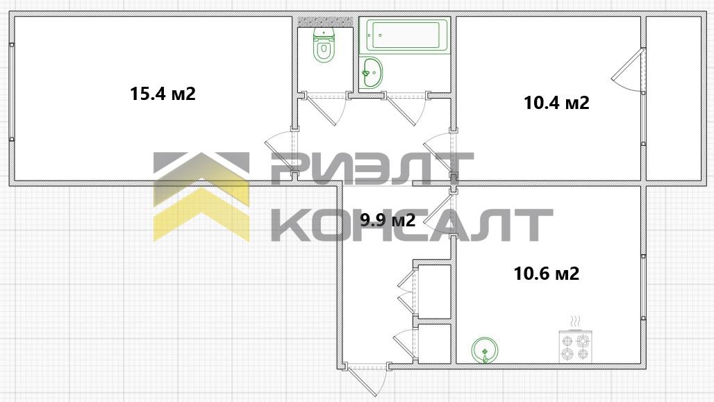 2-комн. квартира, Вторичка, 51м², 4/5 этаж миниатюра 27