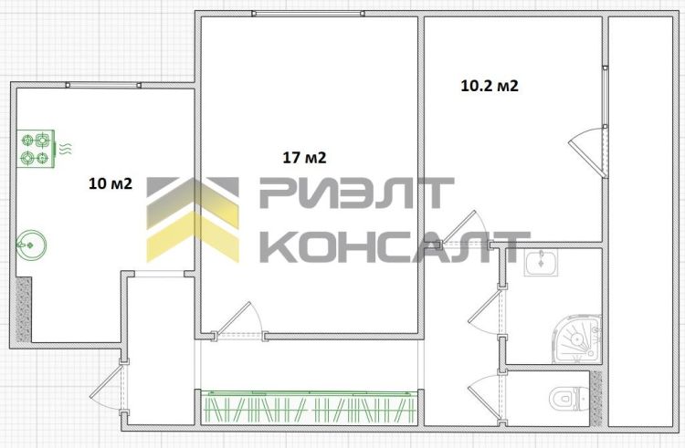 2-комн. квартира, Вторичка, 56м², 9/9 этаж миниатюра 23