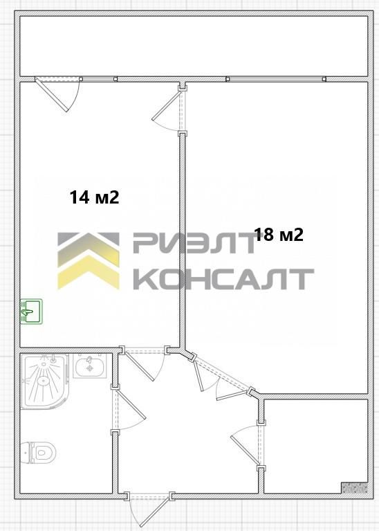 1-комн. квартира, Вторичка, 43м², 2/9 этаж миниатюра 15