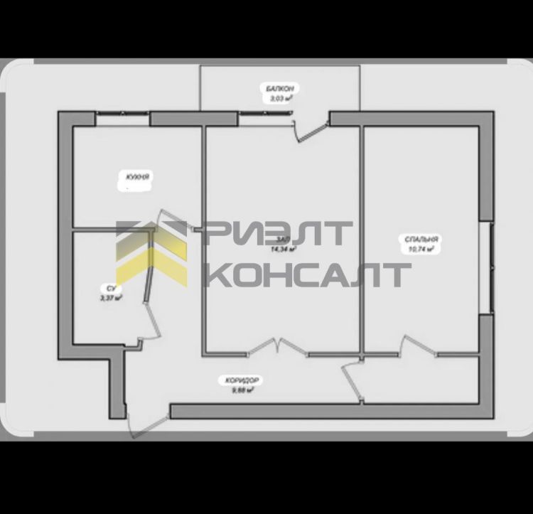 2-комн. квартира, Вторичка, 44м², 3/5 этаж миниатюра 43
