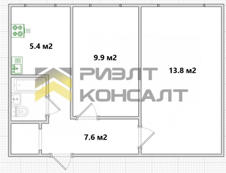 2-комн. квартира, Вторичка, 42м², 9/9 этаж миниатюра 15