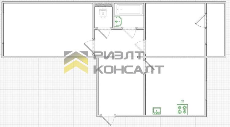 2-комн. квартира, Вторичка, 50.80м², 3/5 этаж миниатюра 10