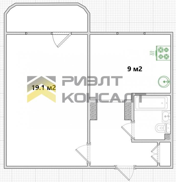 1-комн. квартира, Вторичка, 37м², 7/10 этаж миниатюра 26