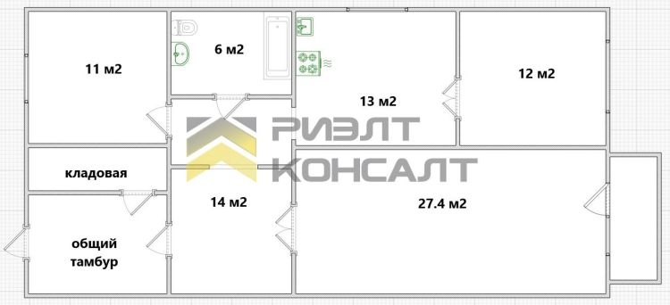 3-комн. квартира, Вторичка, 80м², 4/5 этаж миниатюра 29
