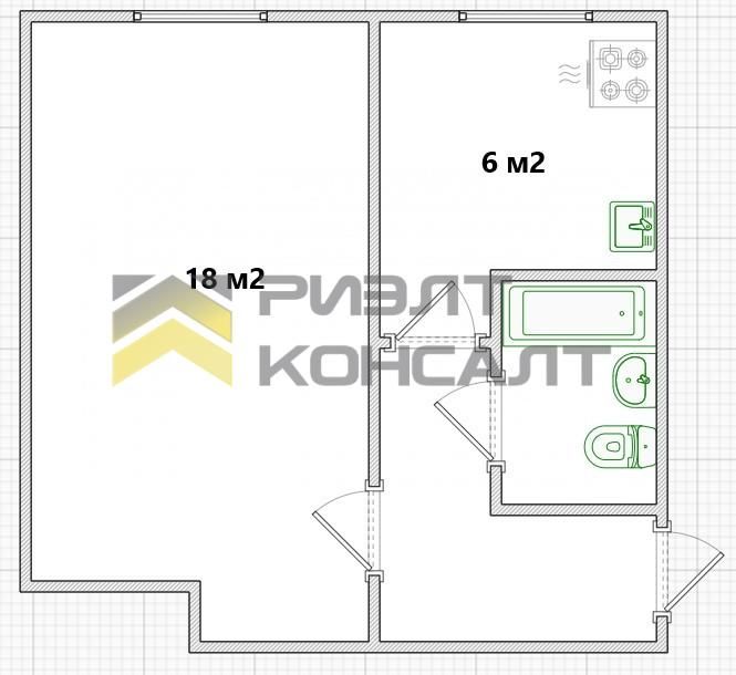 1-комн. квартира, Вторичка, 31м², 5/5 этаж миниатюра 11
