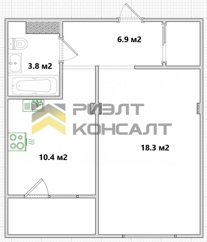 1-комн. квартира, Вторичка, 39.40м², 9/11 этаж миниатюра 10