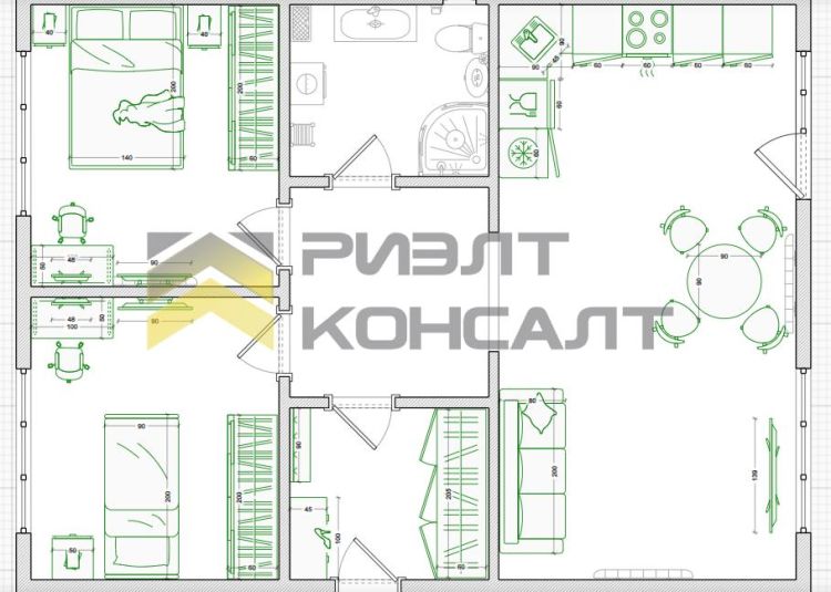 Дом, 82м², 10 соток, 1 этаж, 3 комн., стены: Сэндвич-панели миниатюра 9