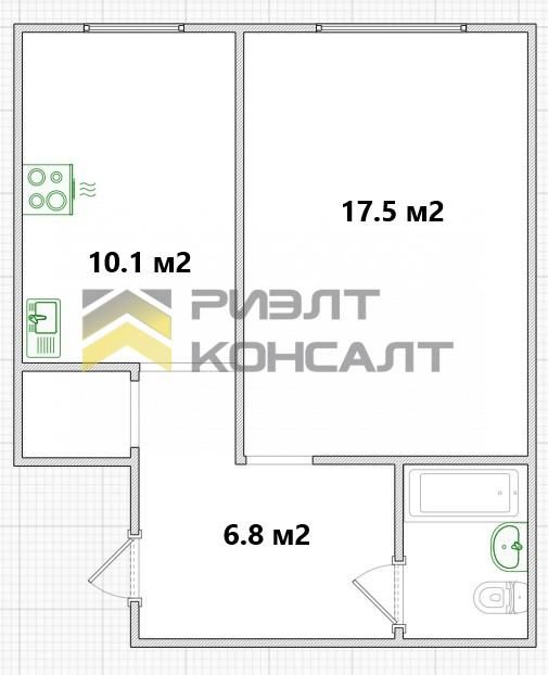 1-комн. квартира, Вторичка, 40.10м², 3/10 этаж миниатюра 11