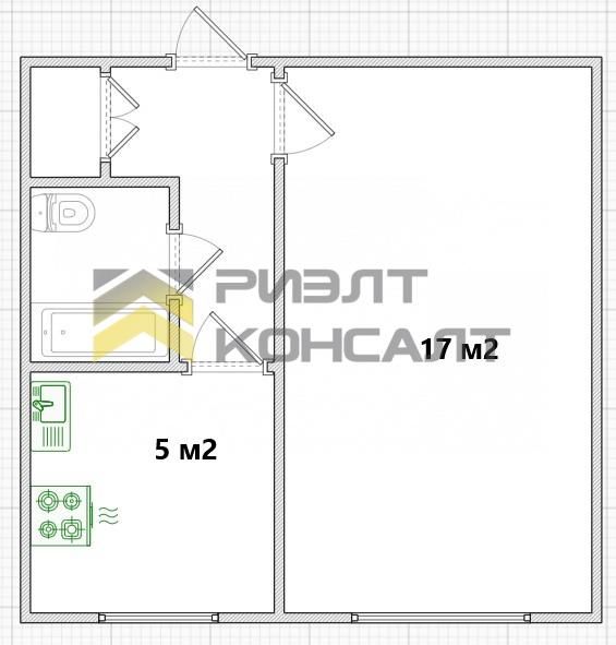1-комн. квартира, Вторичка, 30м², 1/9 этаж миниатюра 17