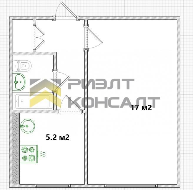 1-комн. квартира, Вторичка, 29.70м², 5/9 этаж миниатюра 17