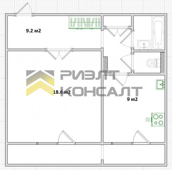1-комн. квартира, Вторичка, 40м², 3/12 этаж миниатюра 15