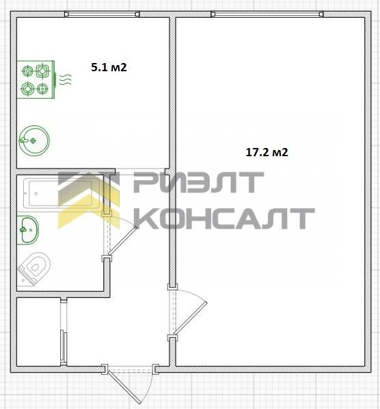 1-комн. квартира, Вторичка, 30м², 2/9 этаж миниатюра 11