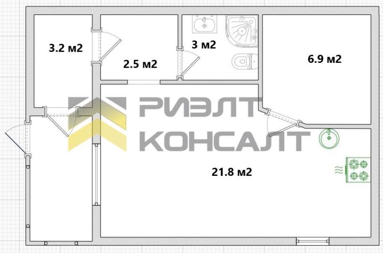 Дом, 42м², 4 соток, 1 этаж, 2 комн., стены: Кирпич миниатюра 57