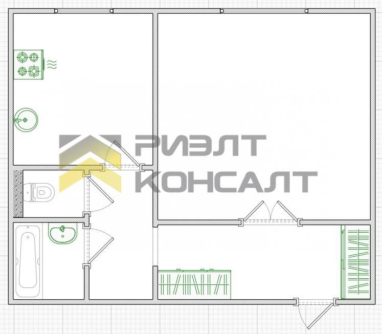 1-комн. квартира, Вторичка, 35.70м², 1/9 этаж миниатюра 19