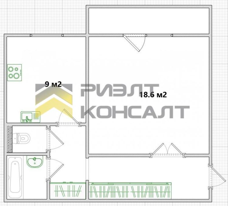 1-комн. квартира, Вторичка, 37м², 3/12 этаж миниатюра 21