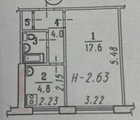1-комн. квартира, Вторичка, 29.20м², 2/3 этаж миниатюра 19
