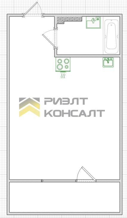 Студия, Вторичка, 32.40м², 1/5 этаж миниатюра 6