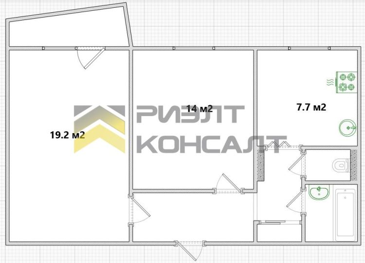 2-комн. квартира, Вторичка, 53.50м², 4/9 этаж миниатюра 11