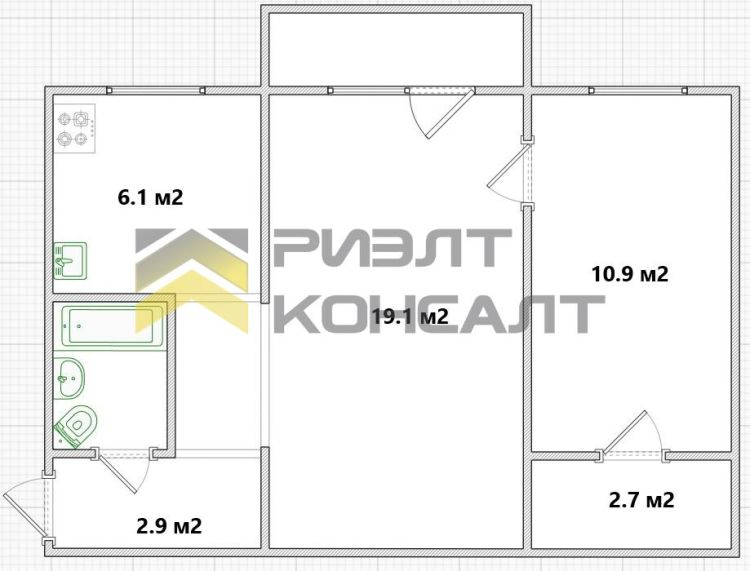 2-комн. квартира, Вторичка, 45м², 4/5 этаж миниатюра 23