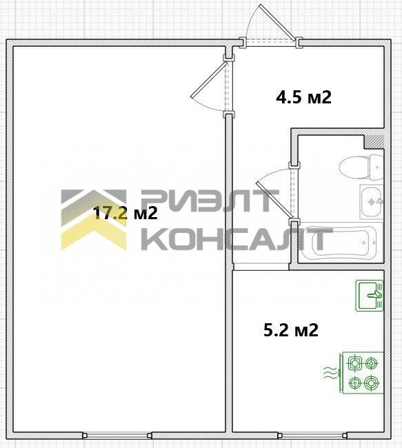 1-комн. квартира, Вторичка, 30.30м², 8/9 этаж миниатюра 21