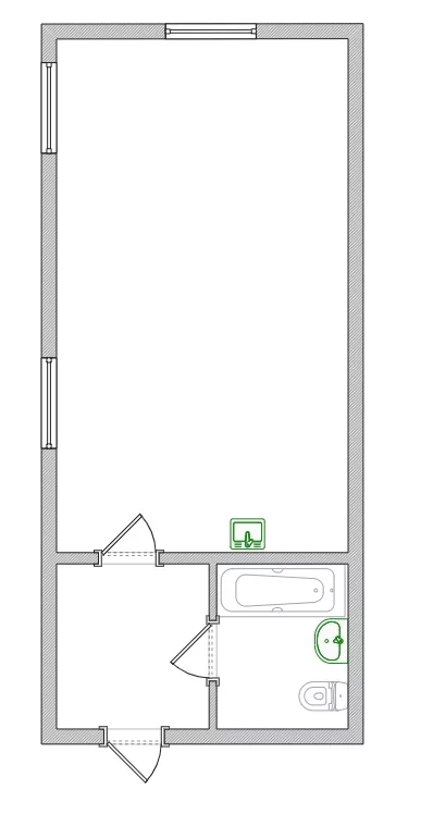 Студия, Новостройка, 33.40м², 3/5 этаж