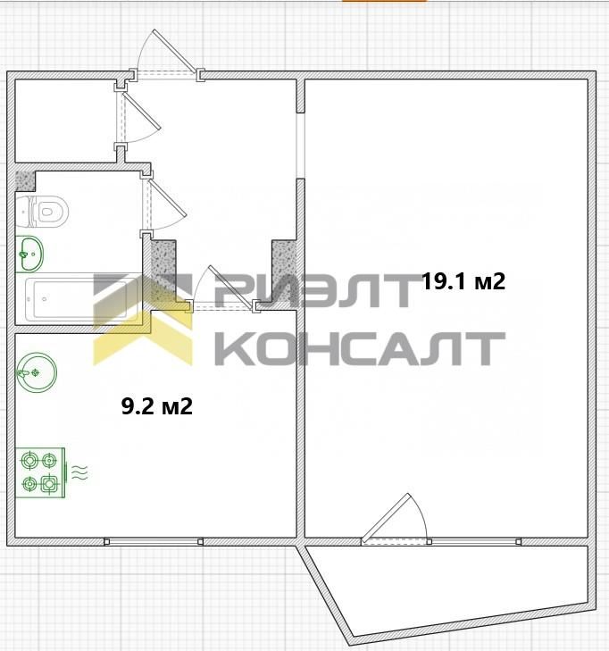 1-комн. квартира, Вторичка, 37.30м², 5/10 этаж миниатюра 19