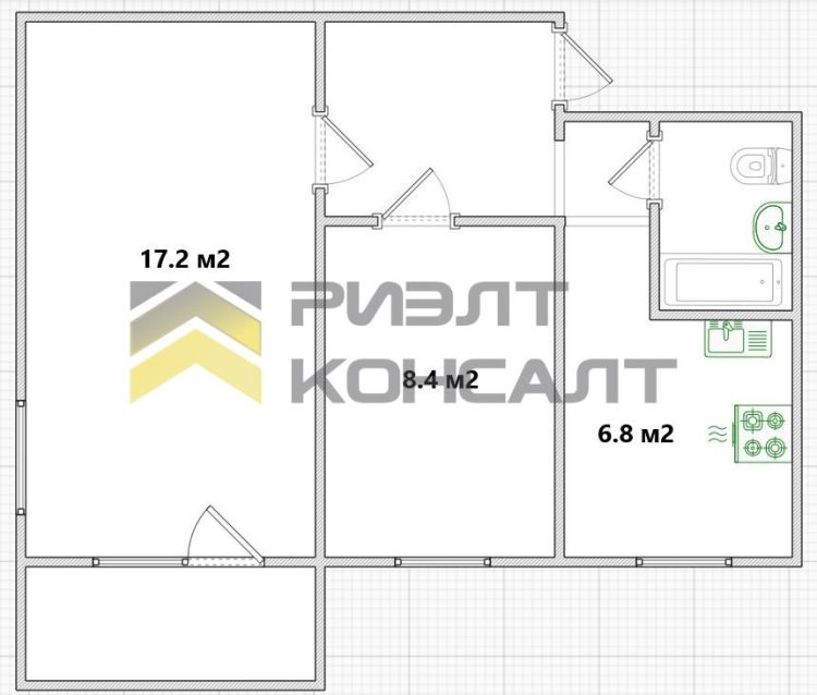 2-комн. квартира, Вторичка, 41м², 3/5 этаж миниатюра 19
