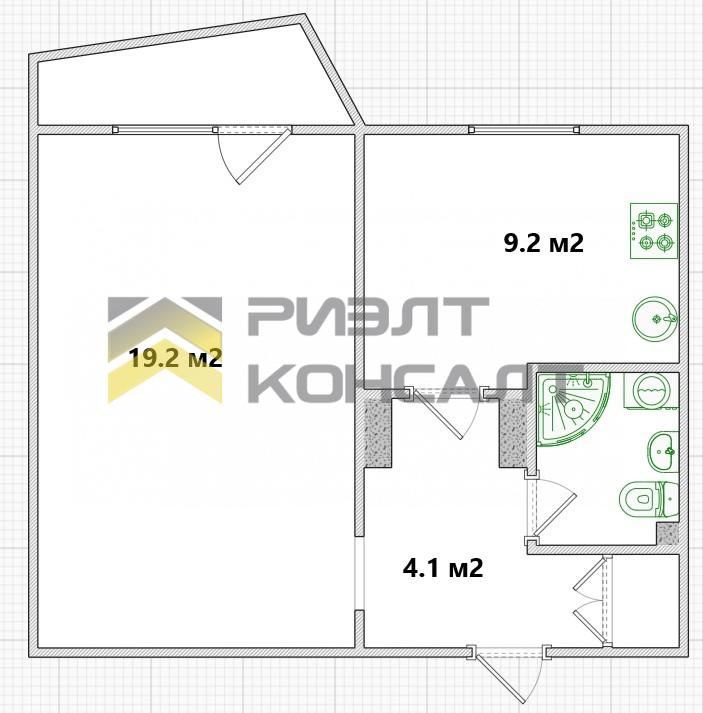 1-комн. квартира, Вторичка, 37.30м², 10/10 этаж миниатюра 25
