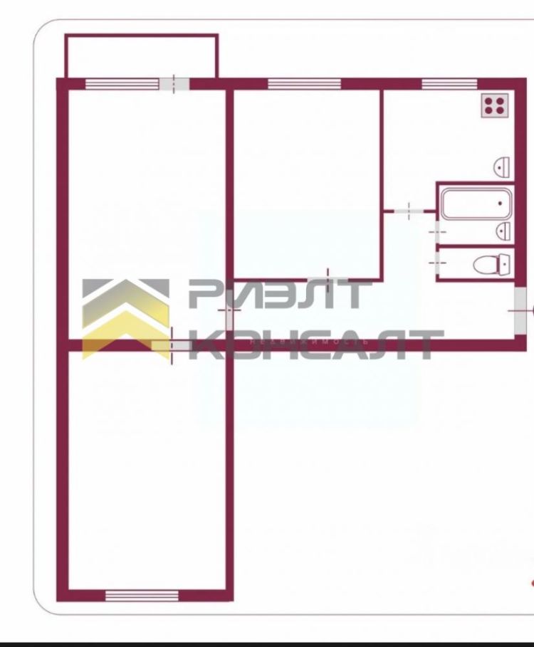 3-комн. квартира, Вторичка, 59м², 3/5 этаж миниатюра 15