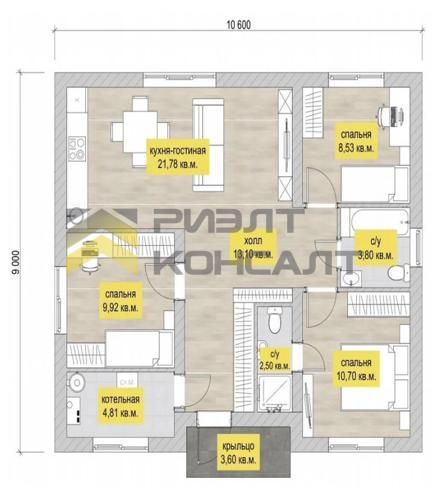 Дом, 95м², 8 соток, 1 этаж, 3 комн., стены: Газоблоки миниатюра 11