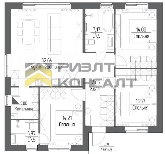 Дом, 107м², 7 соток, 1 этаж, 3 комн., стены: Кирпич миниатюра 8