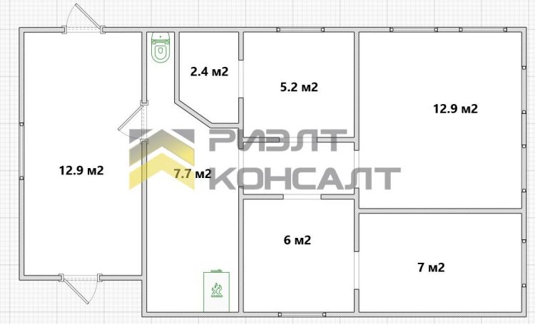 Дом, 50м², 3 соток, 1 этаж, 3 комн., стены: Бревно миниатюра 16