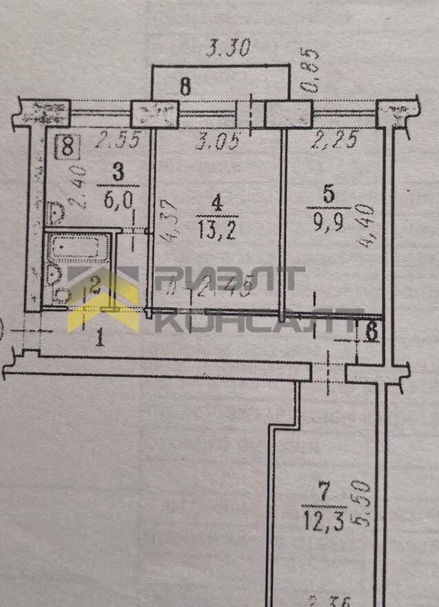 3-комн. квартира, Вторичка, 55м², 5/5 этаж миниатюра 16