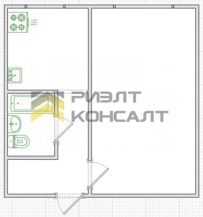 1-комн. квартира, Вторичка, 29м², 8/9 этаж миниатюра 12