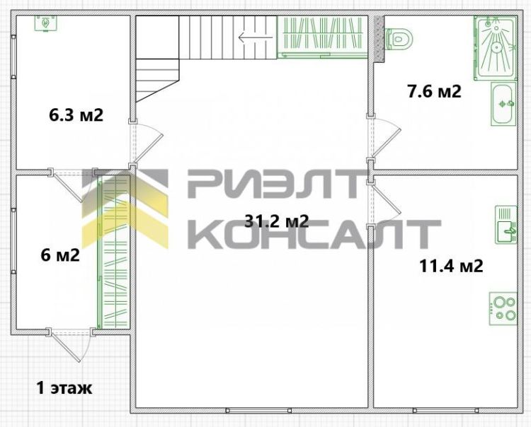 Коттедж, 120м², 5 соток, 2 этажа, 4 комн., стены: Кирпич миниатюра 18