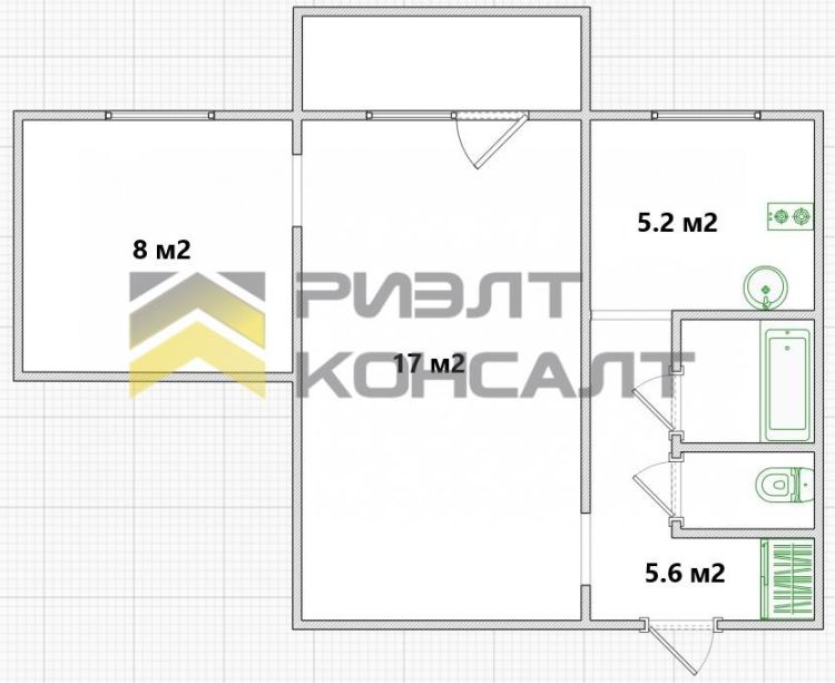 2-комн. квартира, Вторичка, 40.30м², 2/5 этаж миниатюра 18