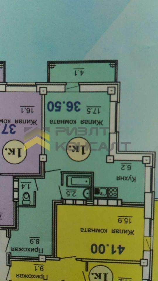 1-комн. квартира, Вторичка, 38.50м², 3/16 этаж миниатюра 11