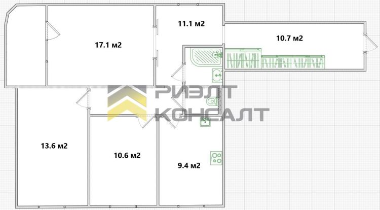 3-комн. квартира, Вторичка, 76.10м², 4/10 этаж миниатюра 41