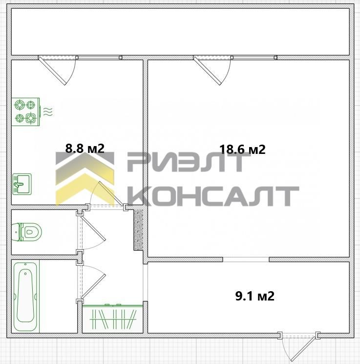 1-комн. квартира, Вторичка, 42м², 9/12 этаж миниатюра 24