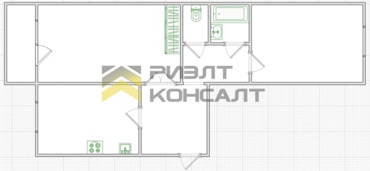 2-комн. квартира, Вторичка, 52м², 3/3 этаж миниатюра 9
