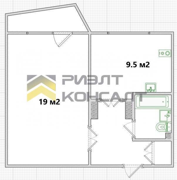 1-комн. квартира, Вторичка, 38.70м², 2/5 этаж миниатюра 23