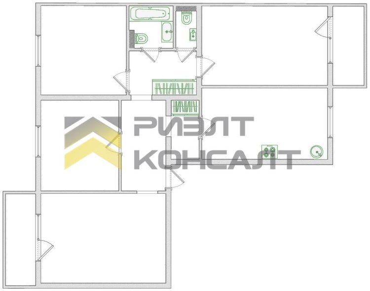 4-комн. квартира, Вторичка, 84.10м², 1/5 этаж миниатюра 22