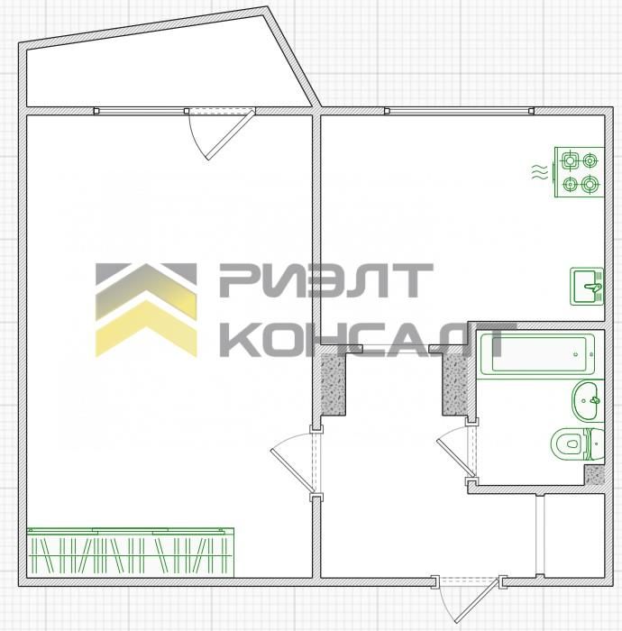 1-комн. квартира, Вторичка, 40м², 9/9 этаж миниатюра 20