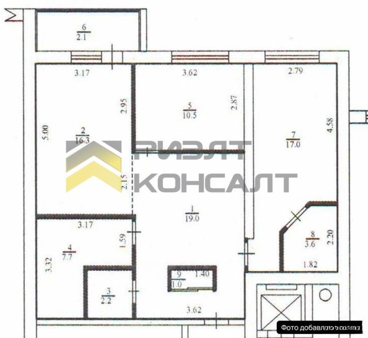 3-комн. квартира, Вторичка, 77м², 6/9 этаж миниатюра 27