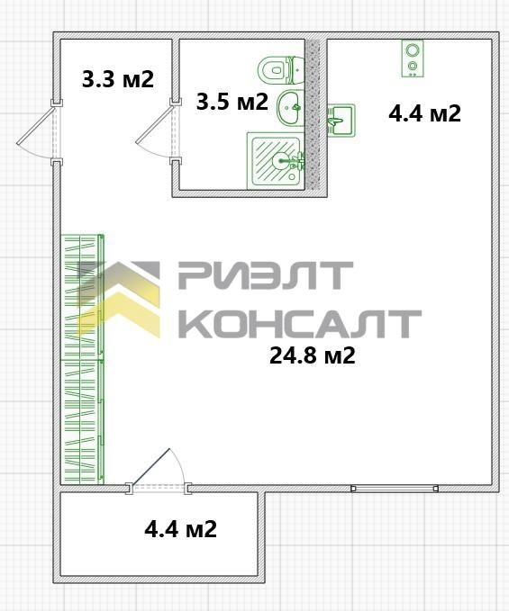 Студия, Вторичка, 36м², 1/5 этаж миниатюра 19